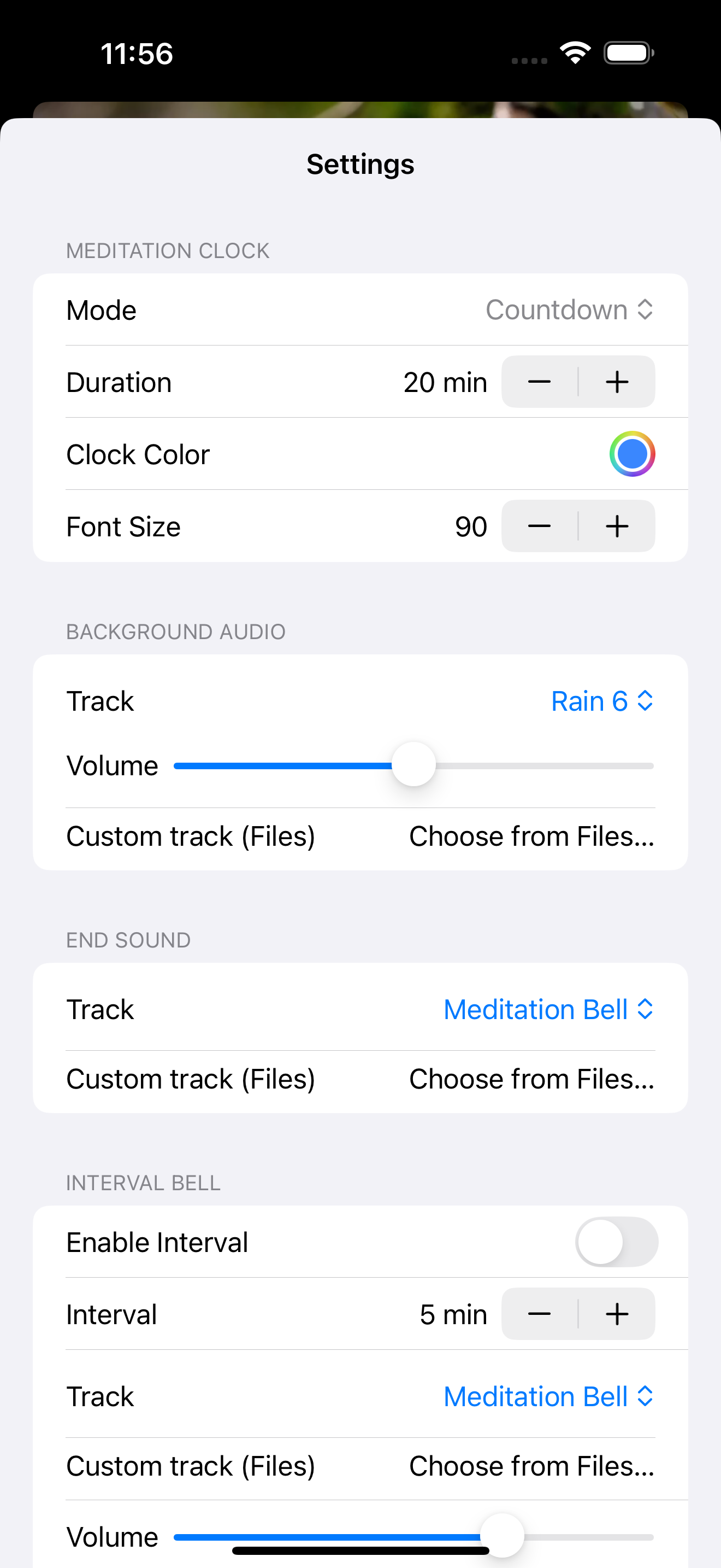Timer on nature photo