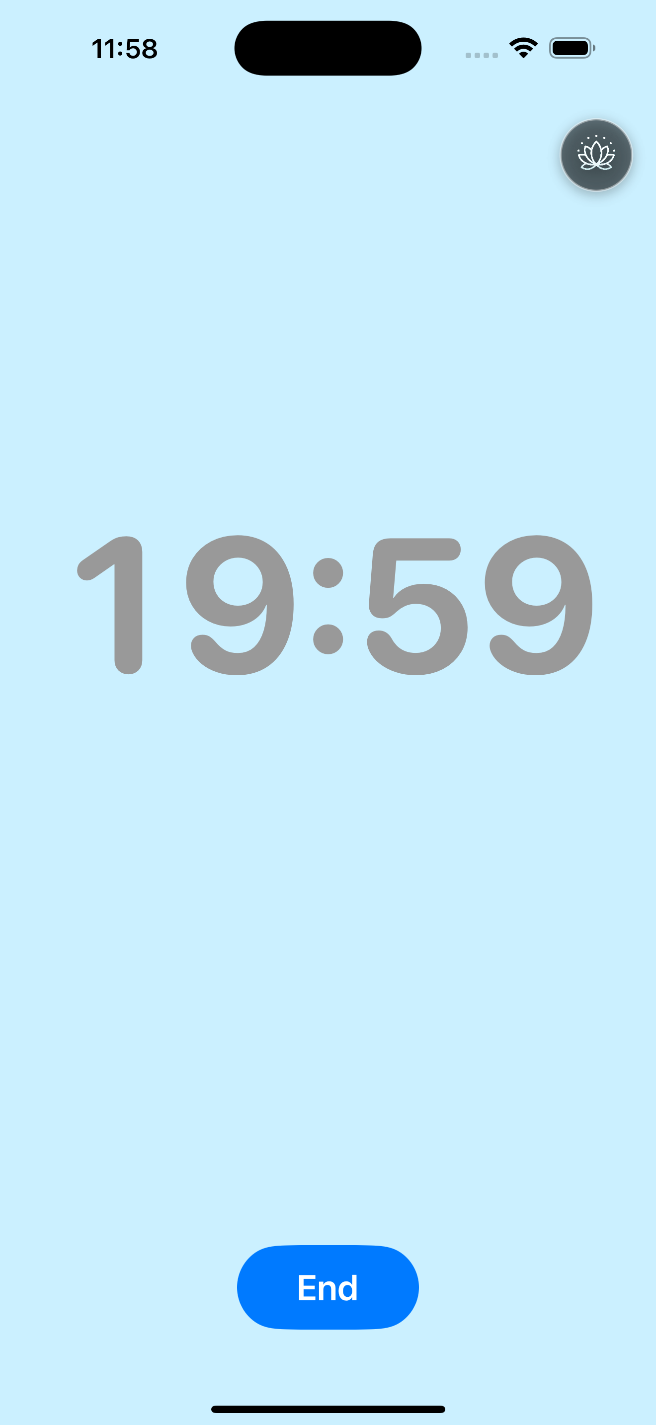 Timer screen